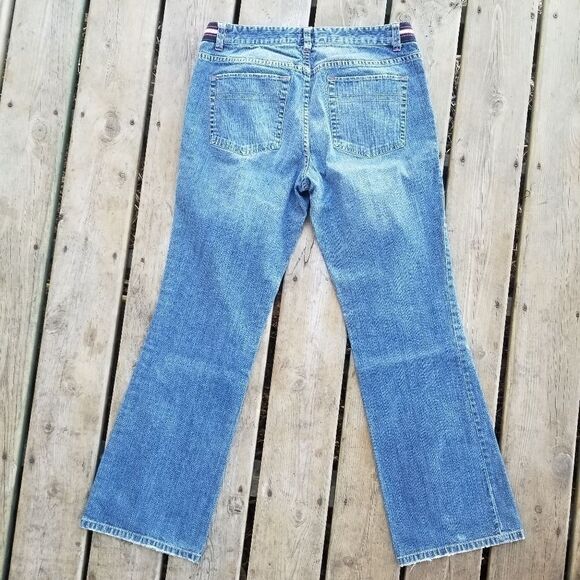 Vintage 90s y2k Tommy Hilfiger Sport Stripe Low Rise Bootcut Jeans 12 - Picture 2 of 9